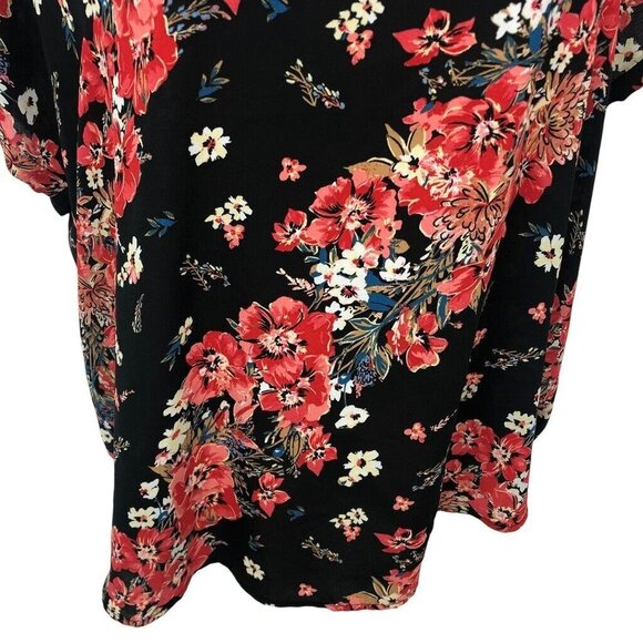 Maurices Multicolor Floral Print Short Sleeve Sleeve Boho Blouse Top Size XL - Picture 5 of 9